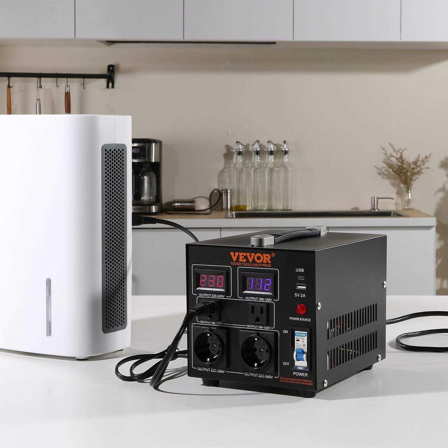 VEVOR Voltage Converter Transformer Heavy Duty Step Up/Down Transformer Convert from 110 Volt to 220 Volt and from 220 Volt to 110 Volt - MT - Mrs Treak