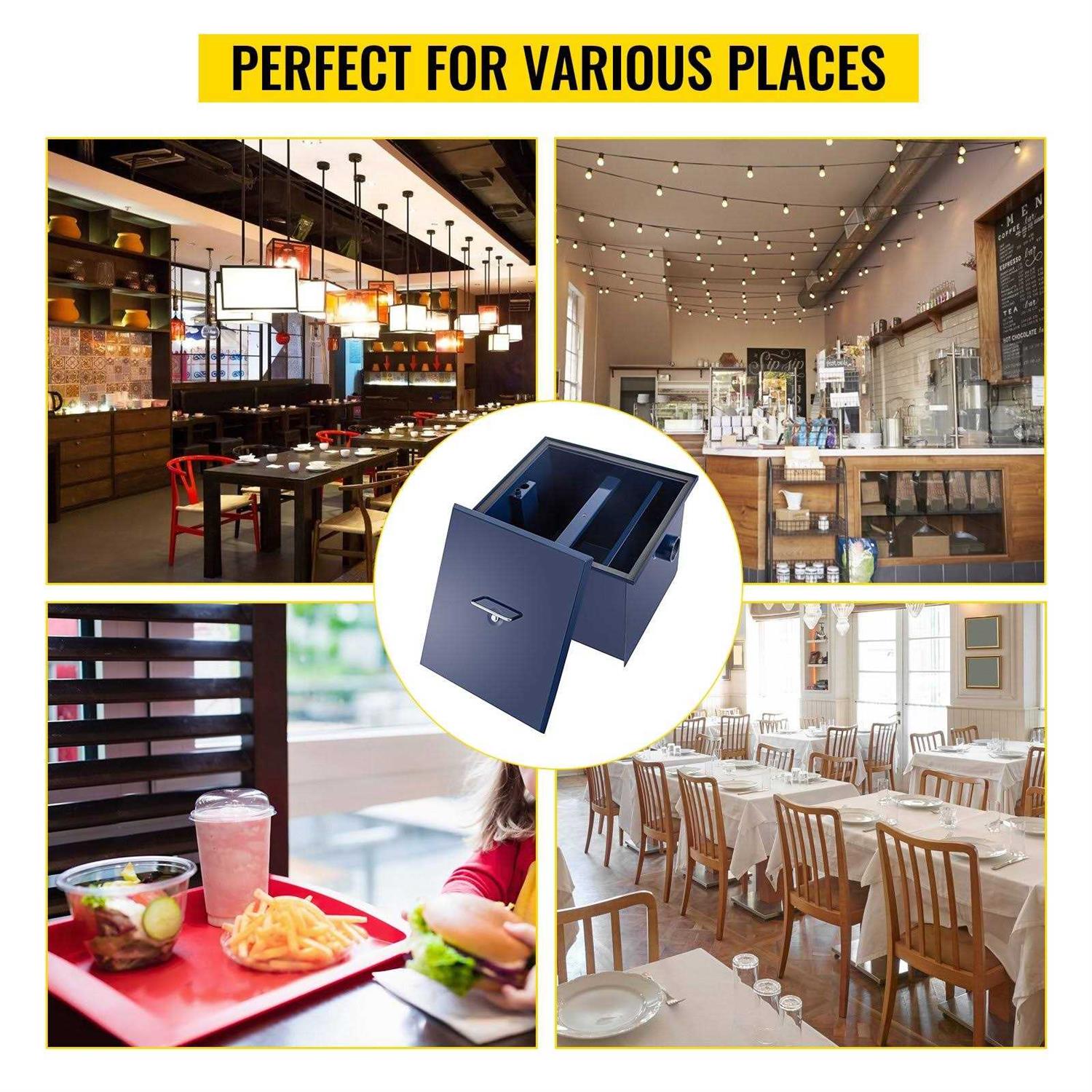 VEVOR Commercial Grease Interceptor Carbon Steel Grease Trap GPM Grease Interceptor Trap with Side Water Inlet Under Sink Grease Trap YSFLQ - MT - Mrs Treak