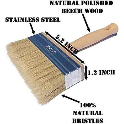 European Professional Stain Block Paint Brush Natural Bristle Wooden Handle - MT - Mrs Treak