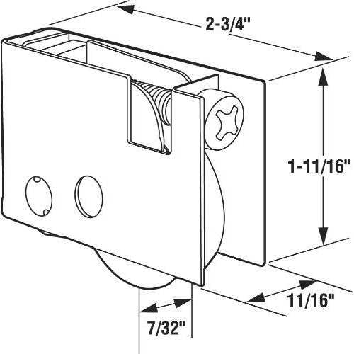 Prime-Line 1 in. Nylon Screen Door Roller Assembly B 551 - MT - Mrs Treak