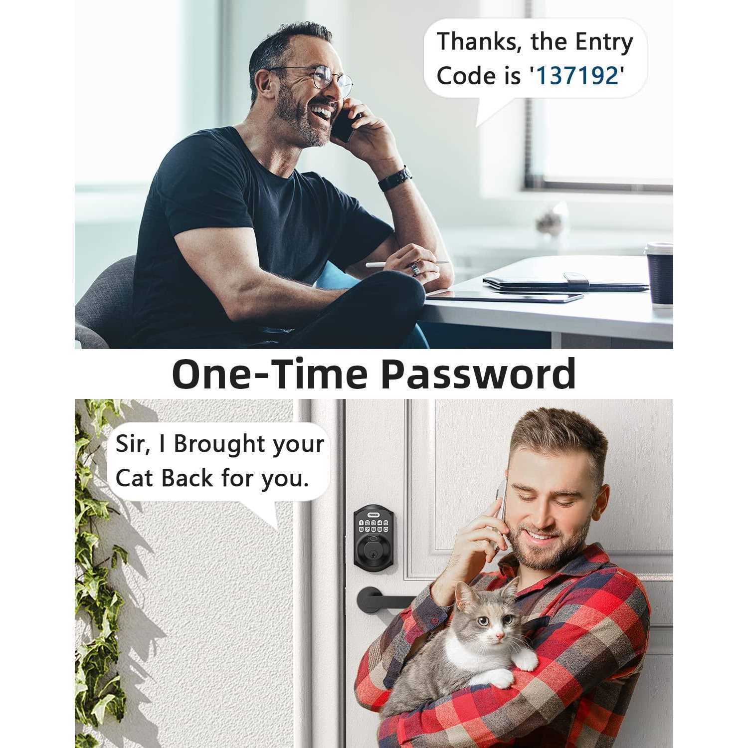 TEEHO TE002 Fingerprint Door Lock Keyless Entry Door Lock with Keypad - MT - Mrs Treak