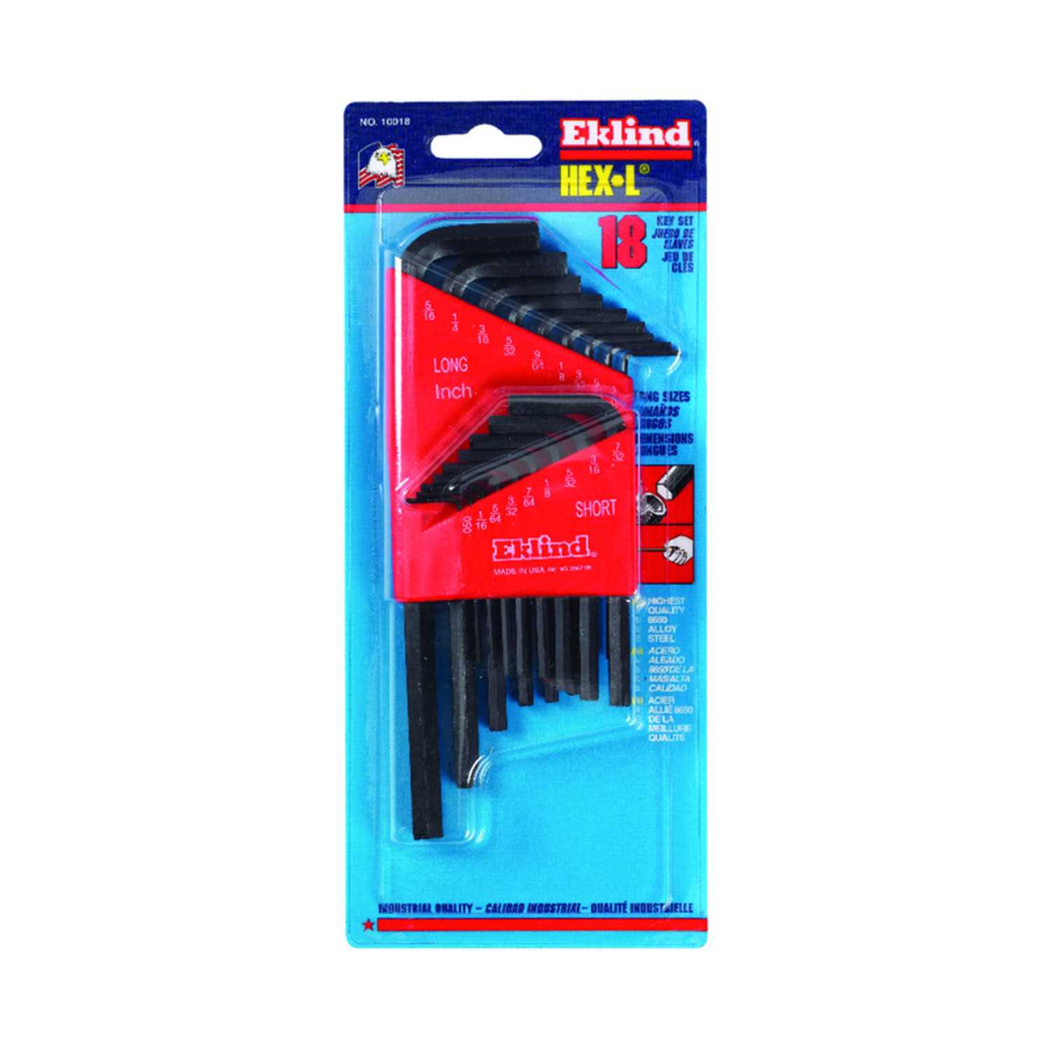 Eklind Metric and SAE Long Arm Ball Hex L-Key Set 22 Pc - MT - Mrs Treak