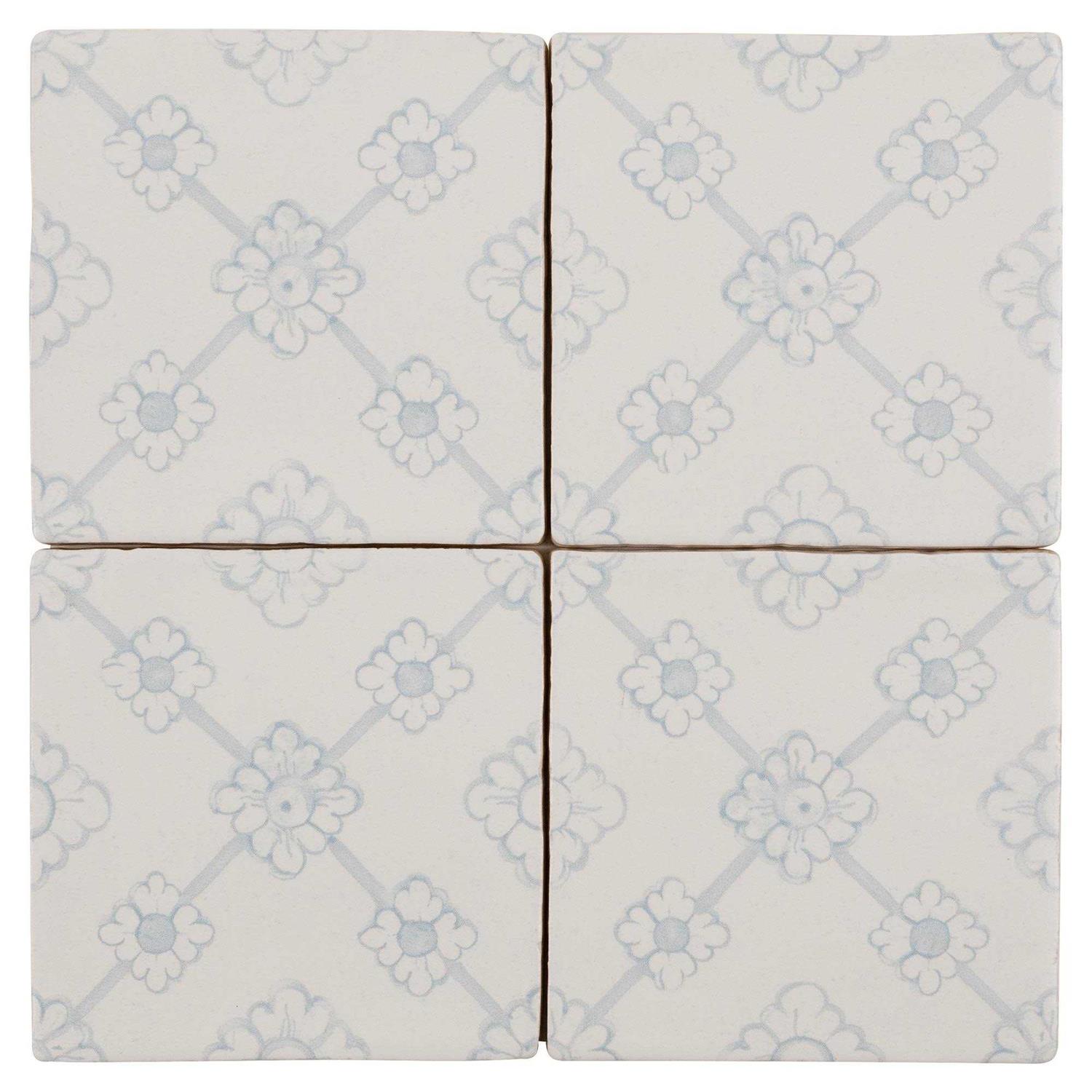 Traditional 5×5 Light Square Matte Ceramic Mosaic Tile - MT - Mrs Treak