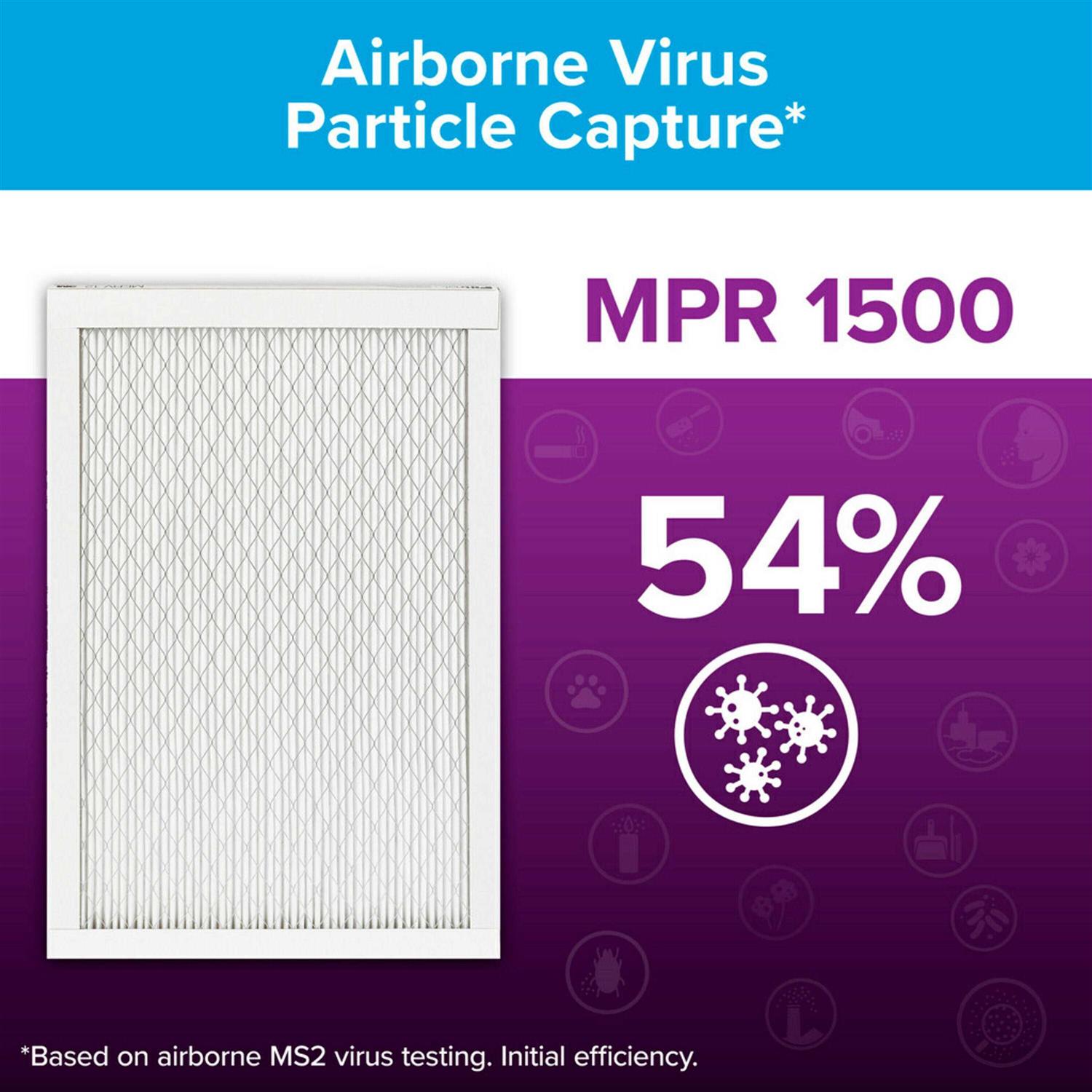 Filtrete 1-in 12 MERV 1500 MPR Allergen, Bacteria and Virus Electrostatic Pleated Air Filter - MT - Mrs Treak