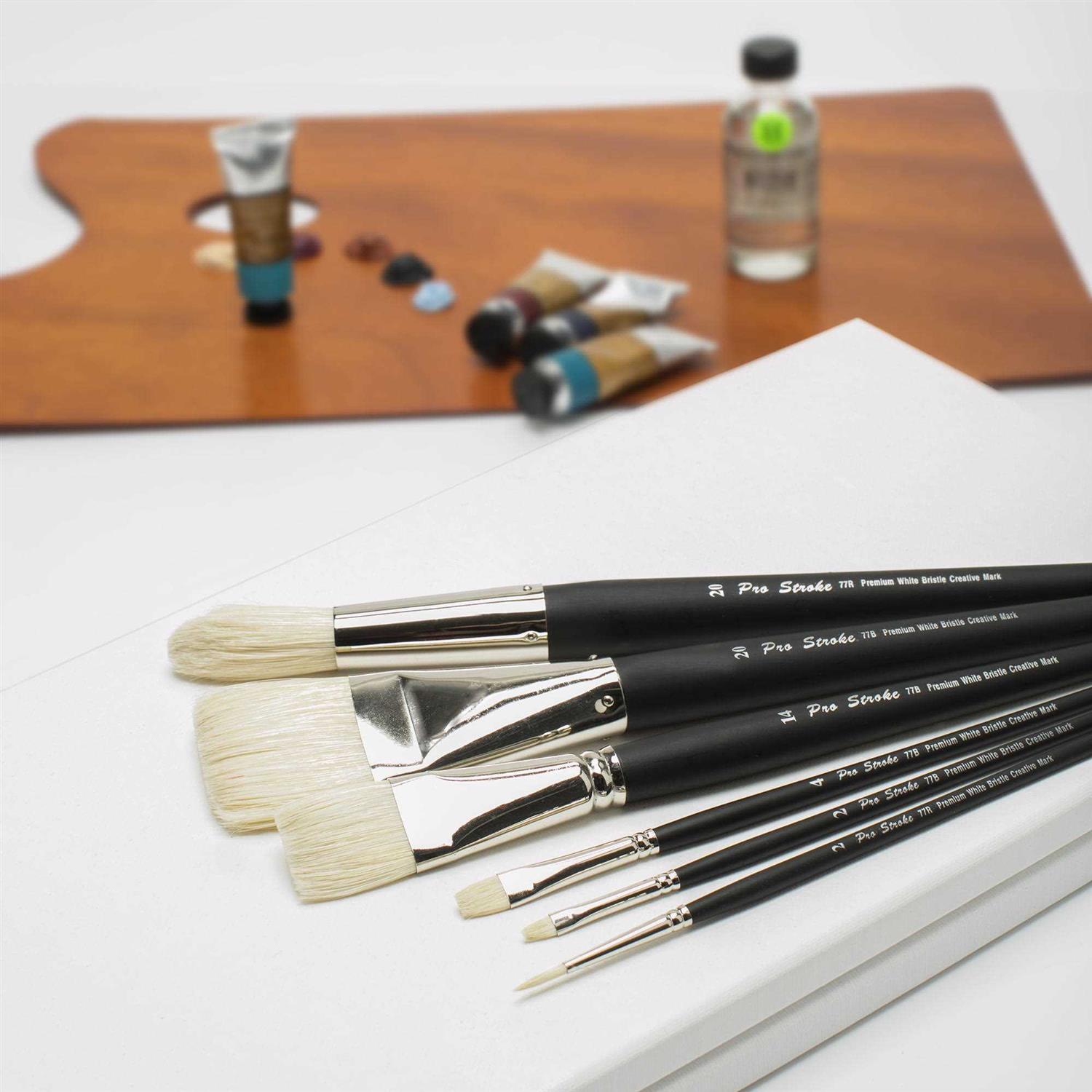 Creative Mark Paint Brush Set Mimik Hog Professional Synthetic Hog Bristle Brushes for Acrylics - MT - Mrs Treak