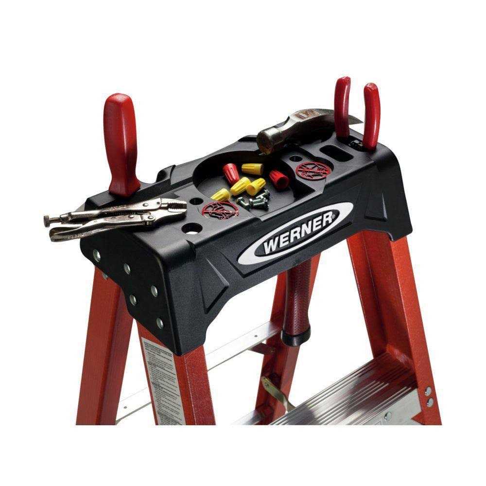 Werner 8 ft. Fiberglass Step Ladder 225 lb. Load Capacity Type II Duty Rating FS208 - MT - Mrs Treak