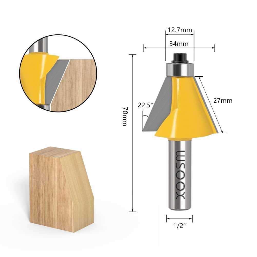 WSOOX 5PCS Chamfer Router bits Shank Bevel Edge Forming Router bits - MT - Mrs Treak