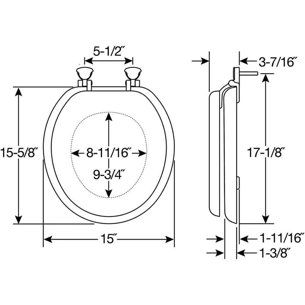 Mayfair 15EC Removable Soft Toilet Seat that will Never Loosen - MT - Mrs Treak