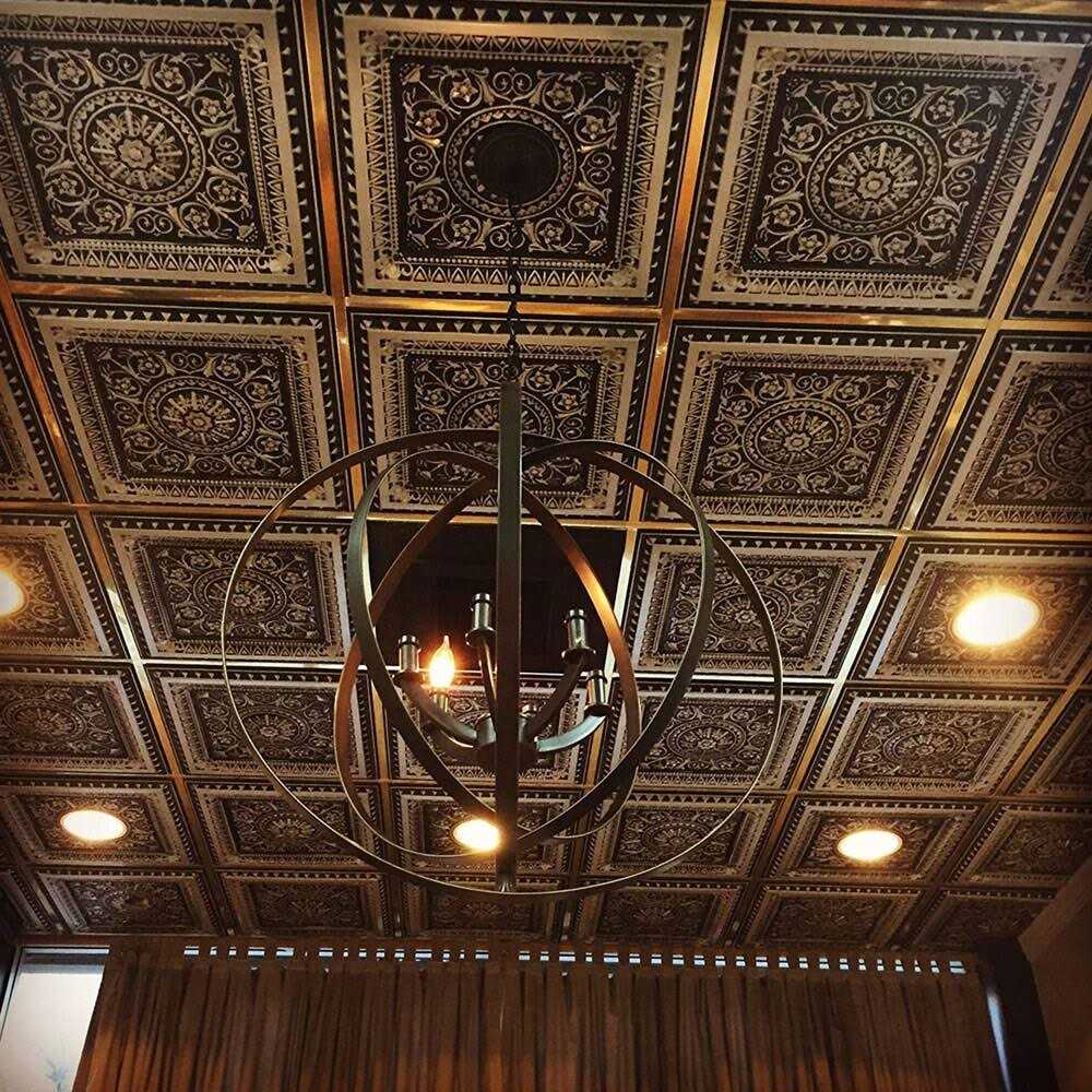 From Plain To Beautiful In Hours La Scala 2 ft. x 2 ft. PVC Glue-up or Lay-in Ceiling Tile - MT - Mrs Treak