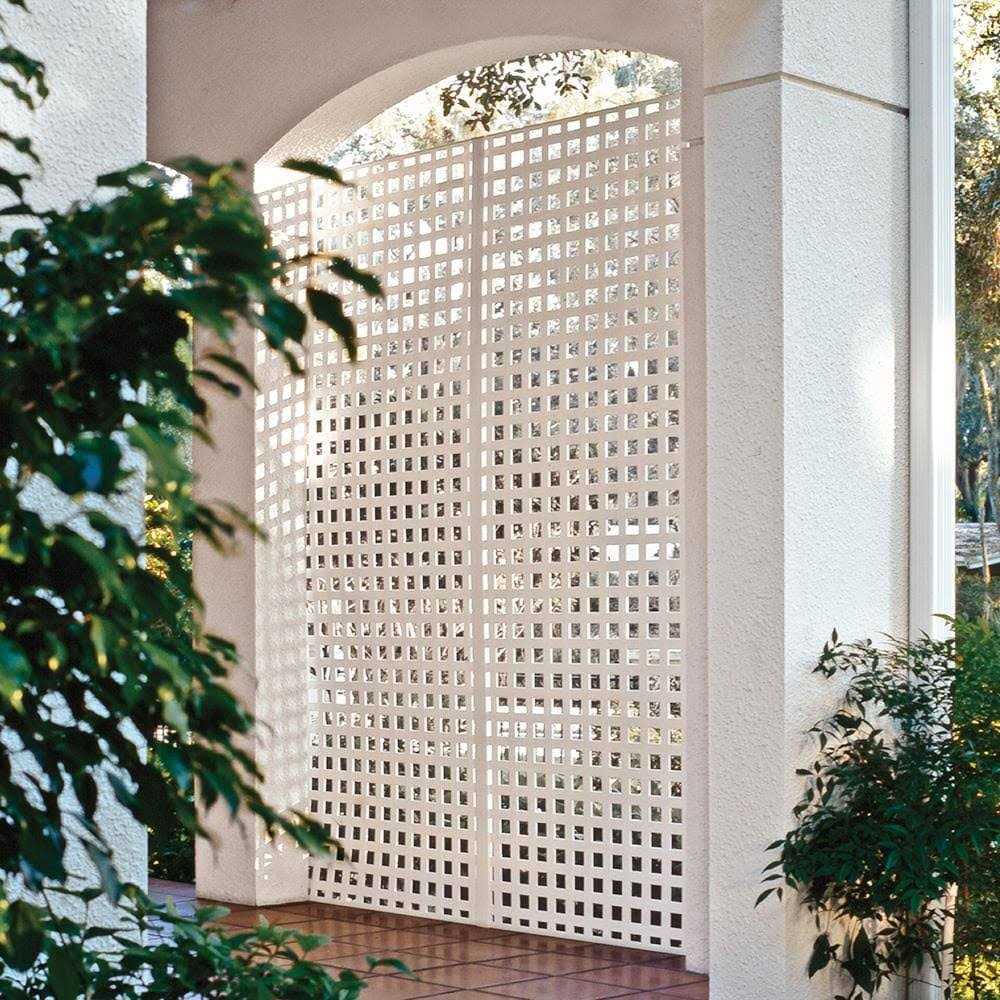 Veranda 4 ft. x 8 ft. White Privacy Diamond Vinyl Lattice 73004042 - MT - Mrs Treak