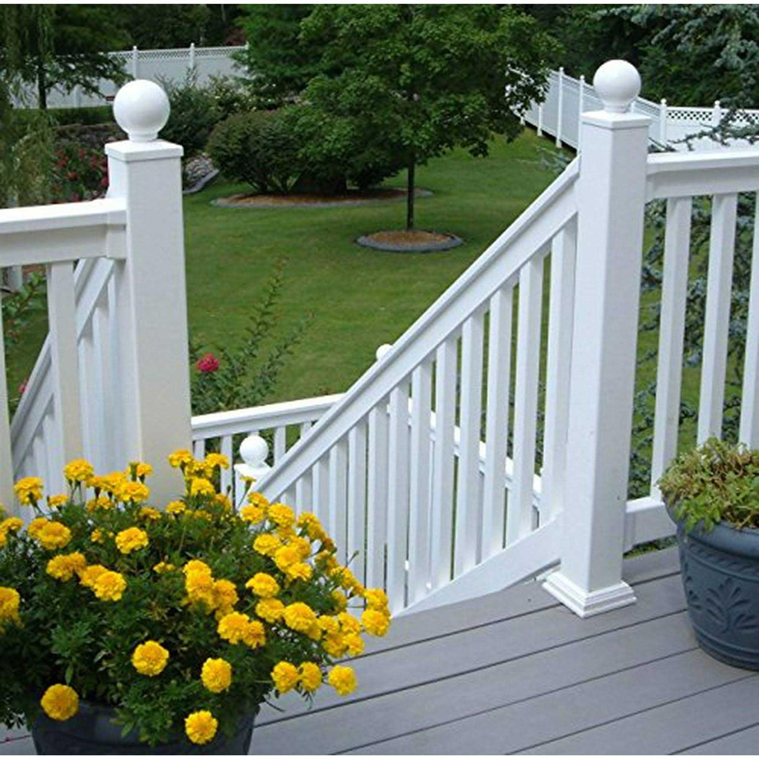 Weatherables 4 ft. H x 8 ft. W 3-Rail Vinyl Fence Panel EZ Pack - MT - Mrs Treak