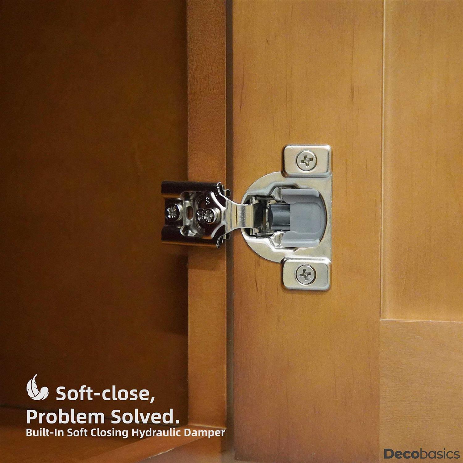 Decobasics Oil Rubbed Bronze Cabinet Hinges for Kitchen Cabinets -1/2 Overlay -Self Closing Kitchen Cab - MT - Mrs Treak