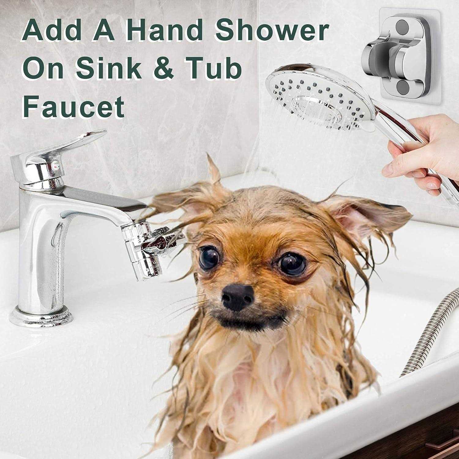 ZCONIEY Sink Faucet Sprayer Attachment Hair Pet Rinser Showerhead with Stop Water-saving Function - MT - Mrs Treak
