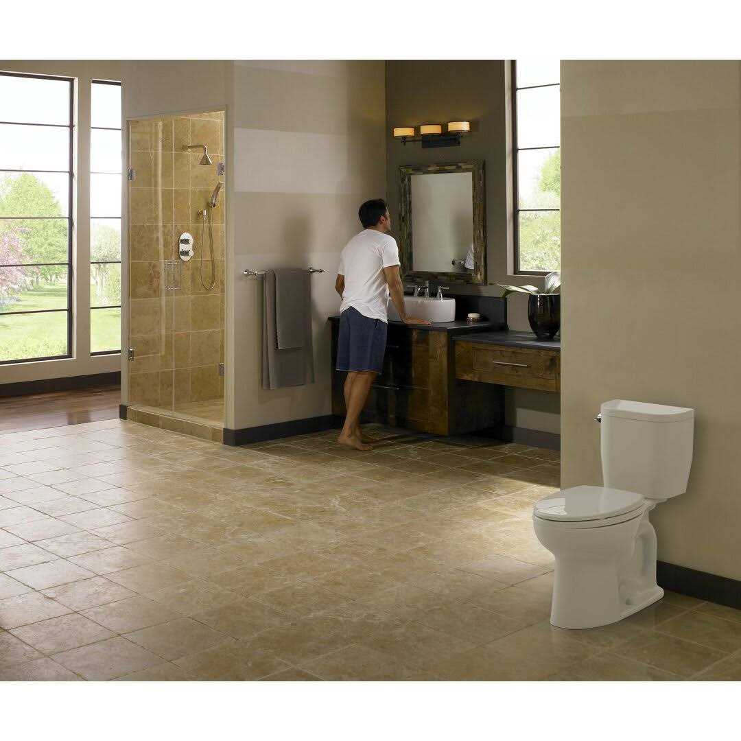 Toto Entrada Two-Piece Elongated 1.28 GPF Universal Height Toilet with Right-Hand Trip Lever CST244EFR#01 - MT - Mrs Treak