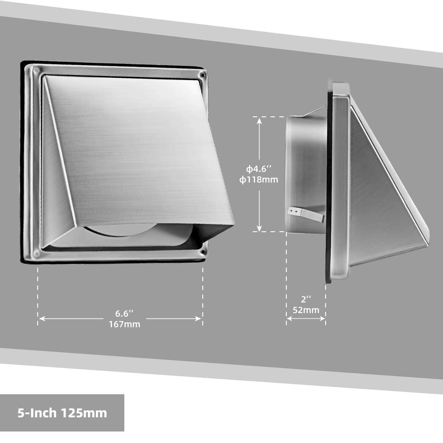 FRESH SPEED External Extractor Wall Vent Cushioned Non Return Flap - MT - Mrs Treak