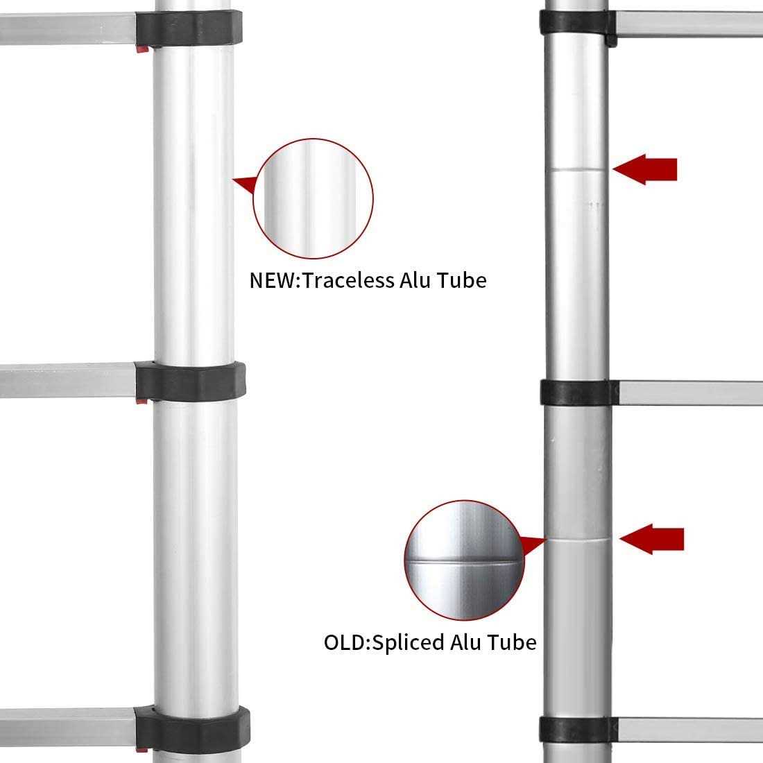 Yvan Telescoping Ladder,12.5 FT One Button Retraction Aluminum Telescopic Extension Extendable Ladder,Slow Down Design Multi-Purpose Step Ladder - MT - Mrs Treak