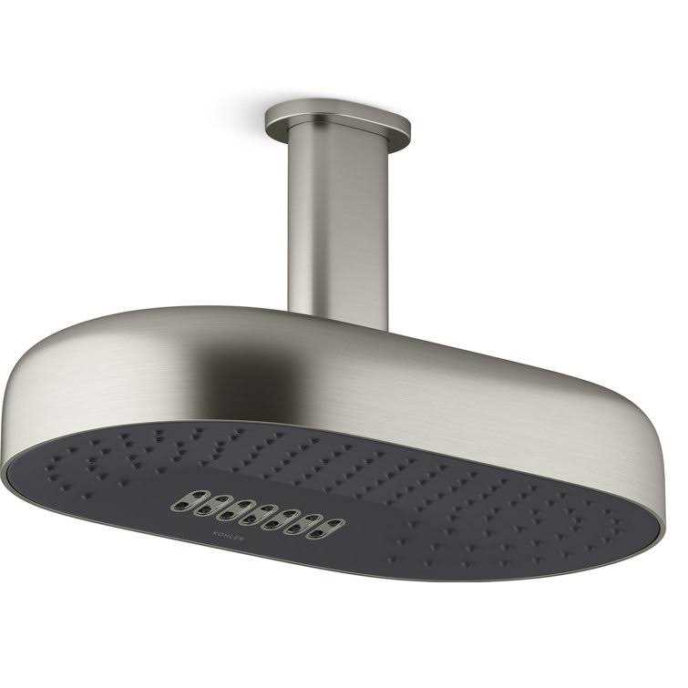 Kohler K-26326 Statement 10 in. Ceiling-Mount Two-Function Rainhead Arm And Flange - MT - Mrs Treak