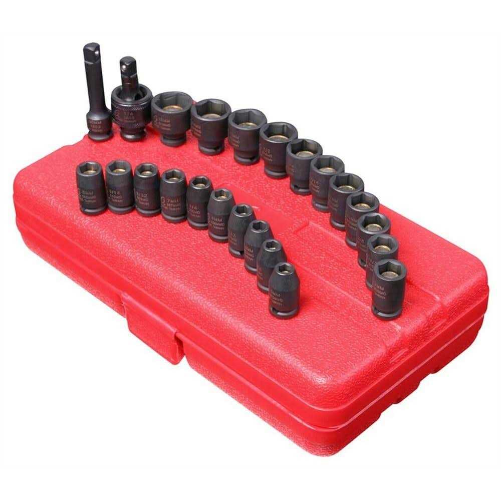 Sunex 1825 1/4 Drive Metric 12 Point Universal Magnetic Impact Socket Set - MT - Mrs Treak