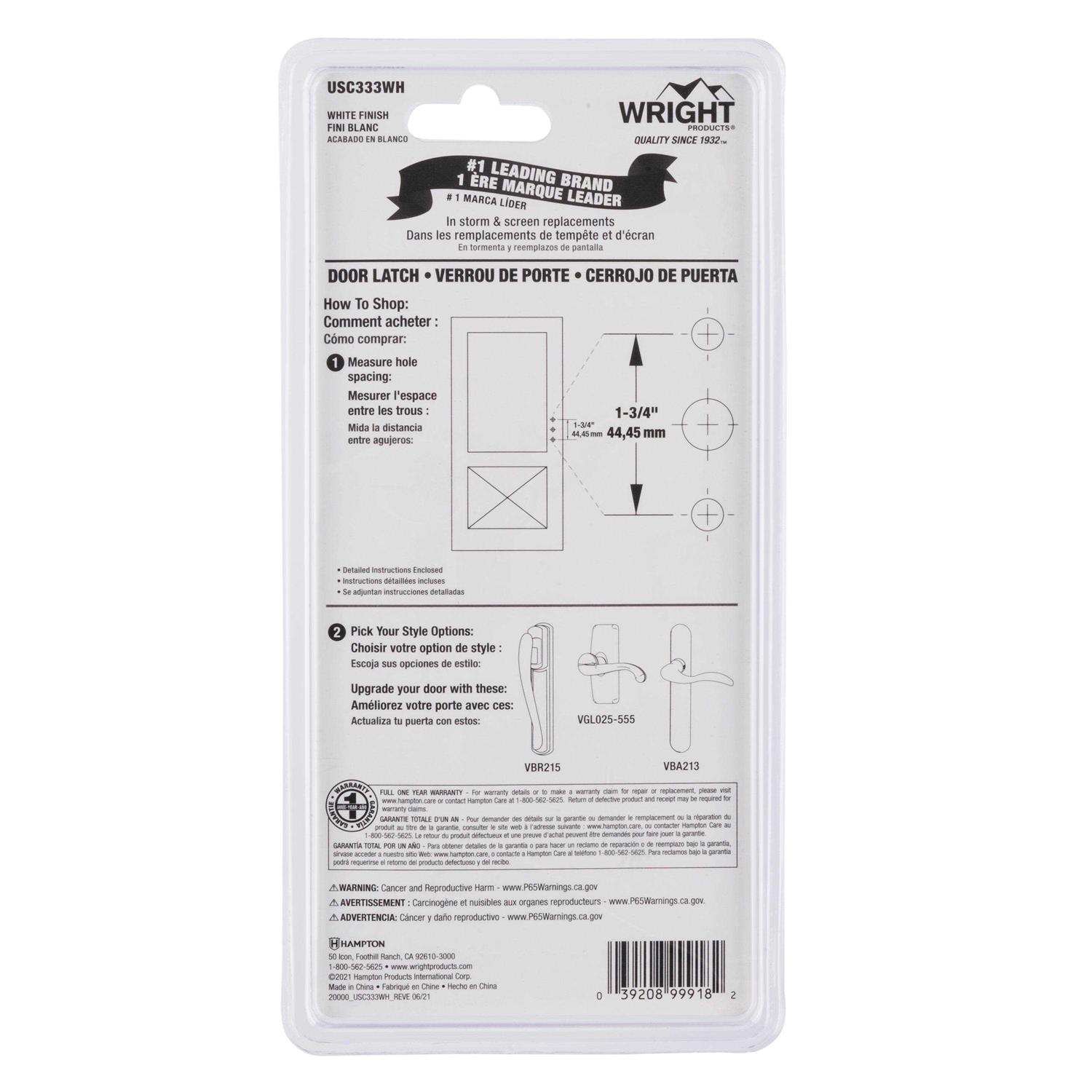 Wright Products Screen & Storm Door Latch Push-Button VC333BL - MT - Mrs Treak