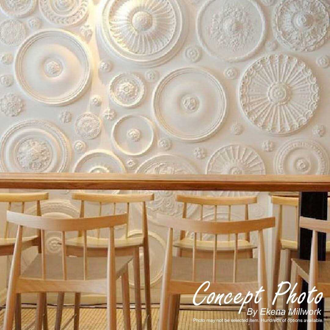 Ekena Millwork CM18RO Rose Ceiling Medallion 18OD x 3 1/2ID x 1 1/2P - MT - Mrs Treak