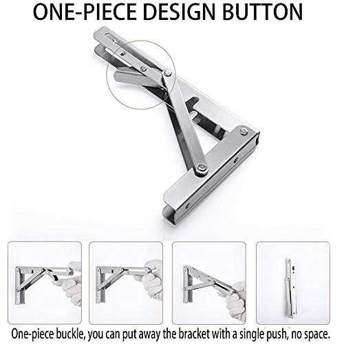 Storystore Folding Collapsible Shelf Brackets Heavy Duty Metal for Bench Table Shelf Bracket - MT - Mrs Treak
