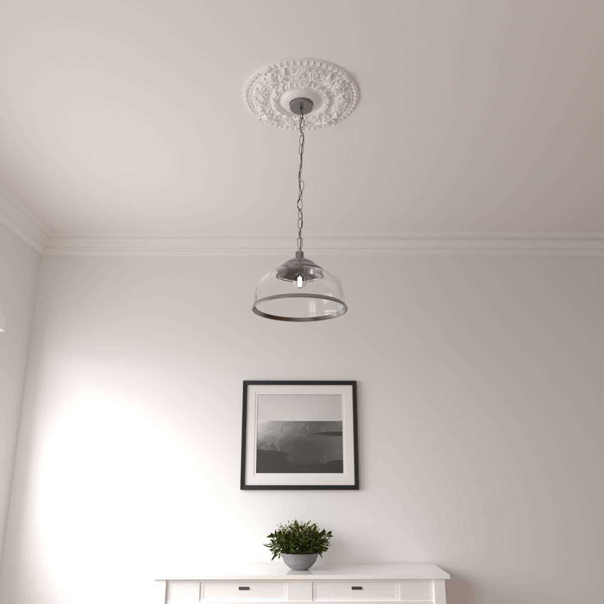 Ekena Millwork CM18FW2 18 1/2OD x 3 5/8ID x 7/8P Flower Ceiling Medallion - MT - Mrs Treak