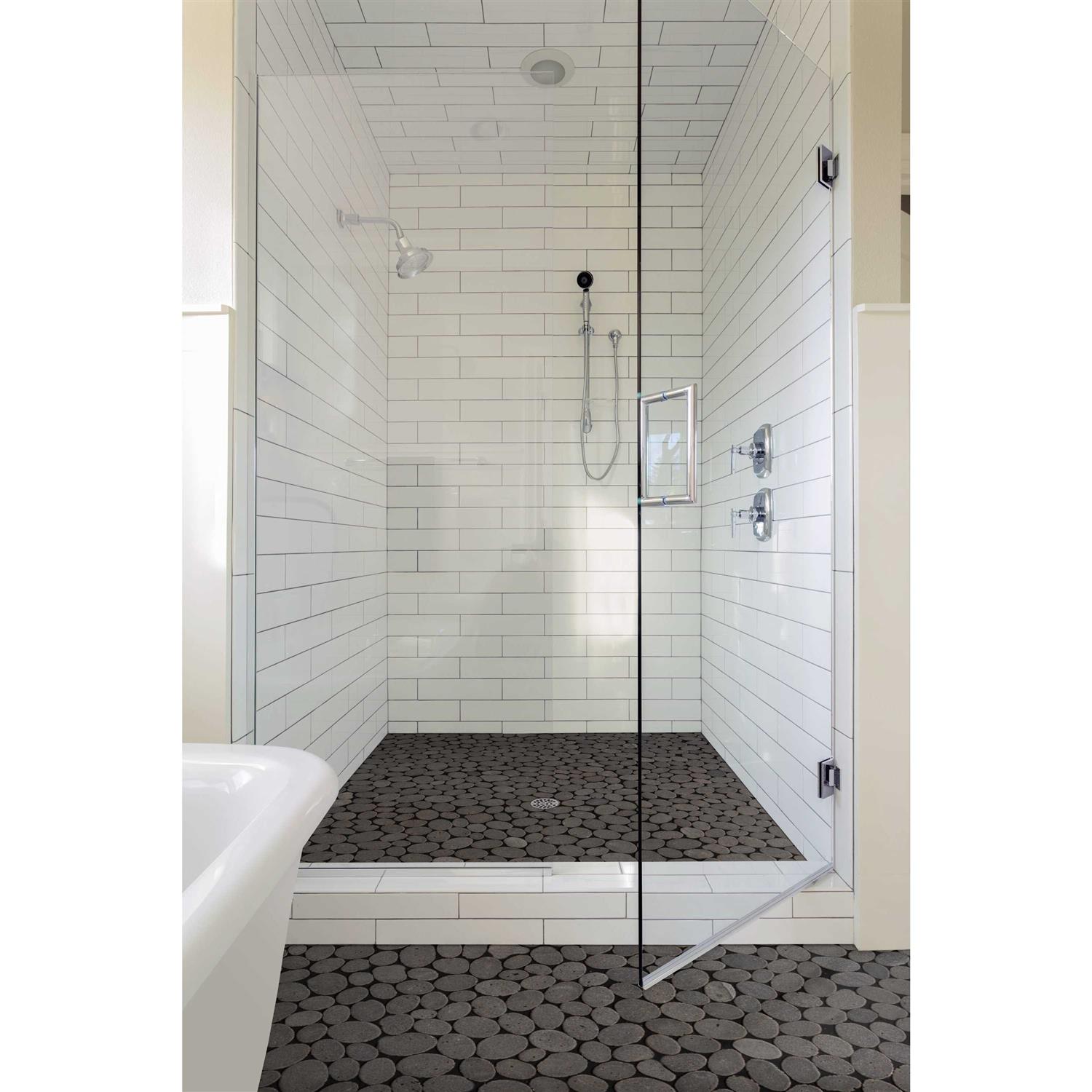 Tile Connection Pebble Marble Tile 11-1/4 in x 11-1/4 in x 9.5mm Mesh-Mounted Mosaic Tile - MT - Mrs Treak