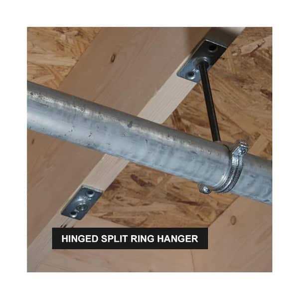 The Plumber’s Choice Hinged Split Ring Pipe Hanger in Galvanized Malleable Iron - MT - Mrs Treak