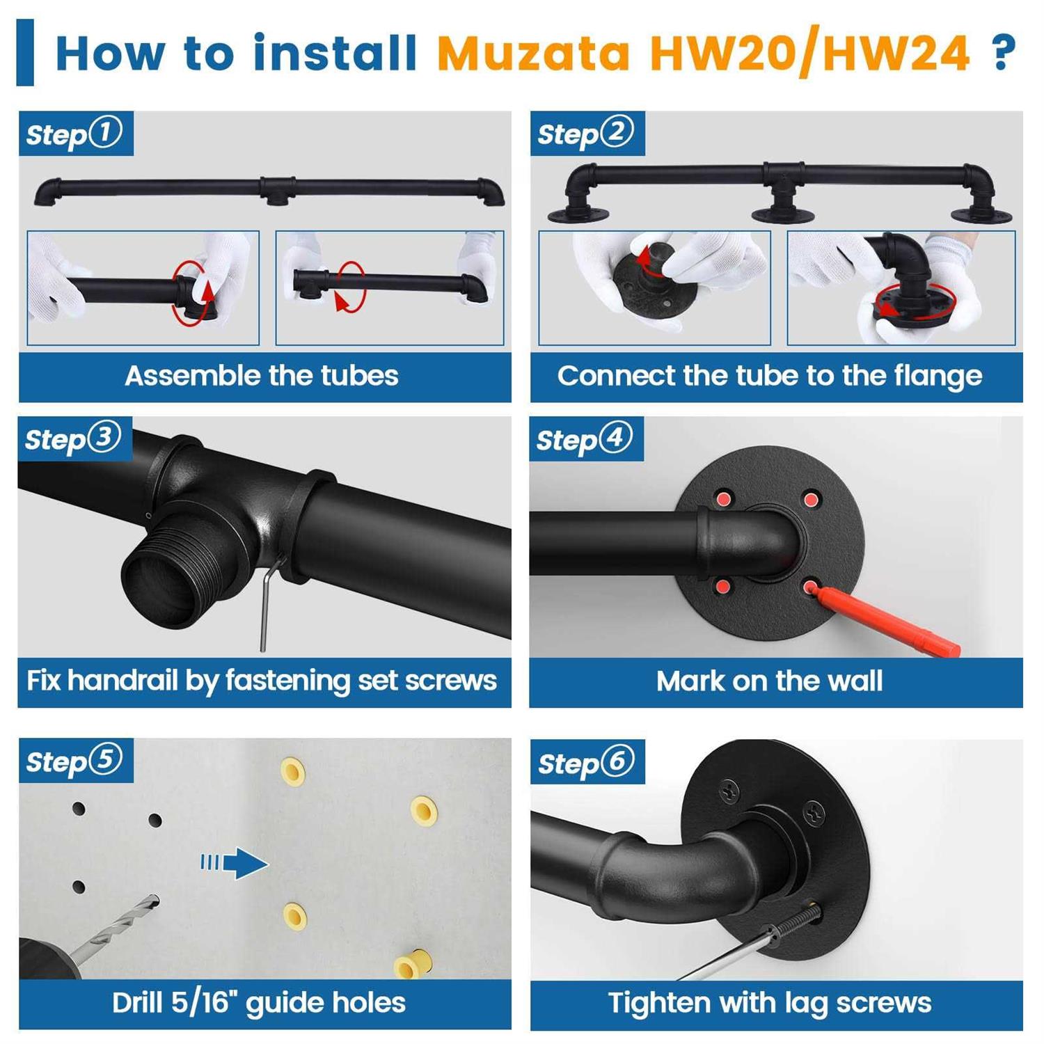 Muzata 1/8 Left & Right Lag Screw CK17 - MT - Mrs Treak