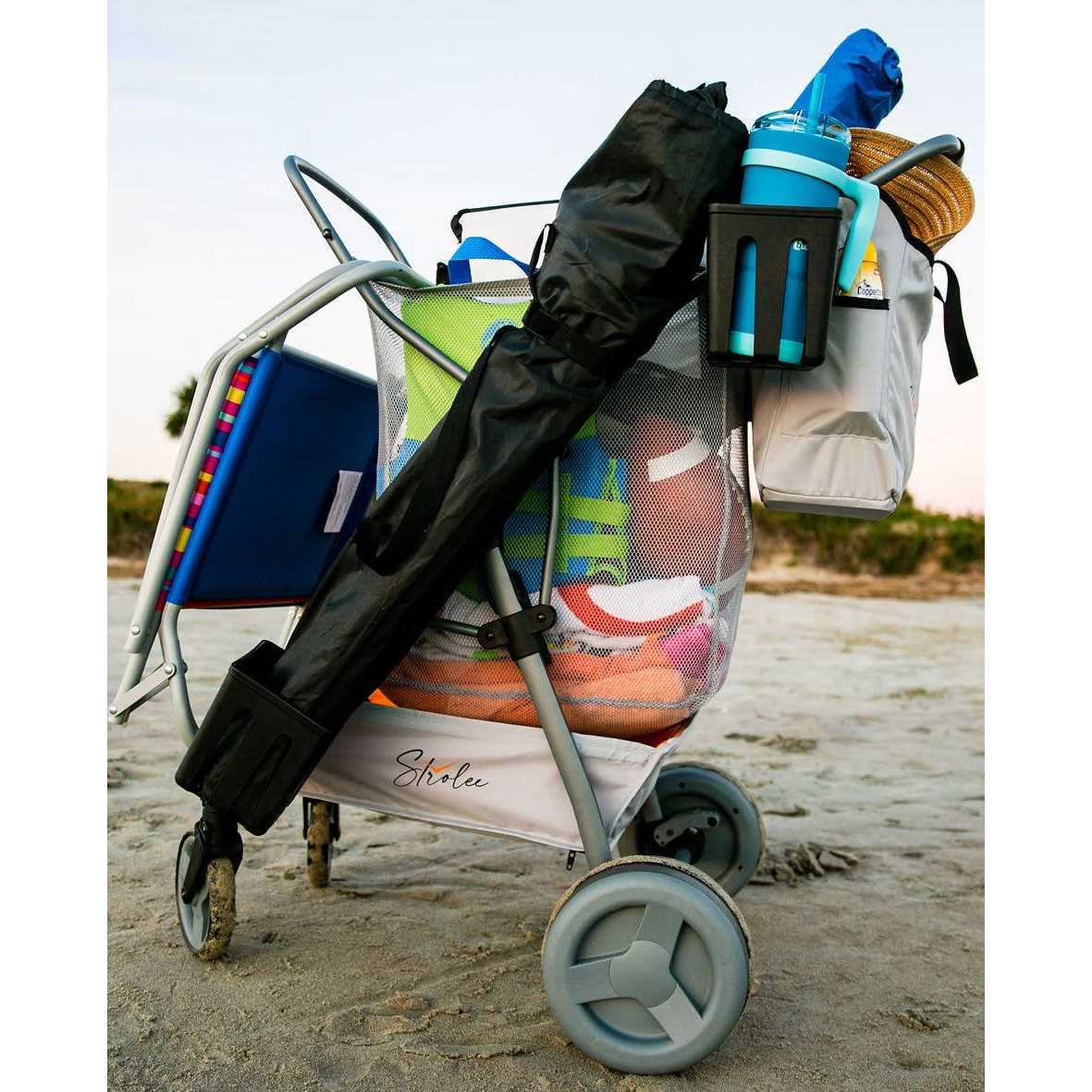 Strolee Large Wheeled Collapsible Beach Cart for Soft Sand Fishing - MT - Mrs Treak