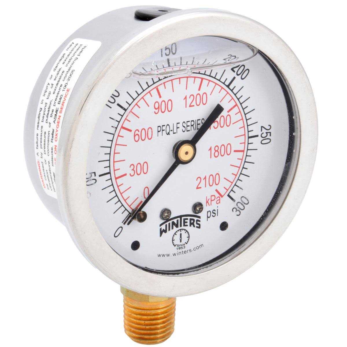 Winters PFQ800 Ss Liquid Filled Pressure Gauge - Mrs Treak