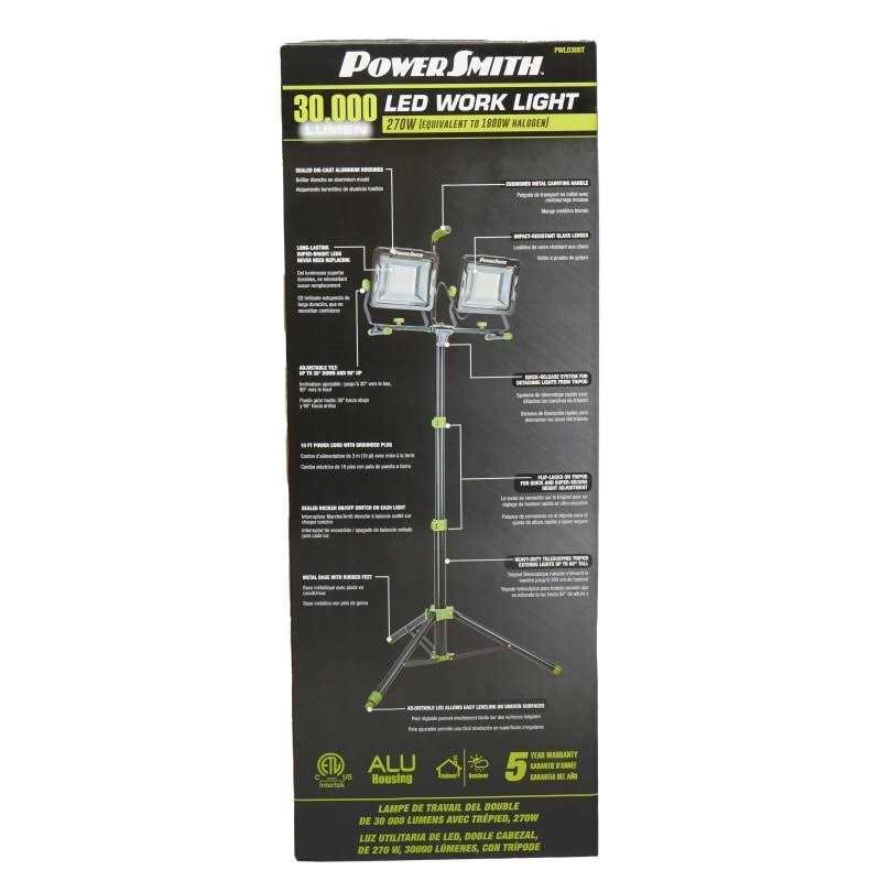 PowerSmith PWLD080T 8000-Lumen Dual-Head LED Work Light with 52-inch Tripod - MT - Mrs Treak