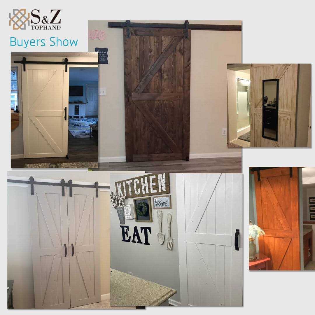 Paneled Wood Unfinished Barn Door without Installation Hardware Kit S&Z TOPHAND - MT - Mrs Treak