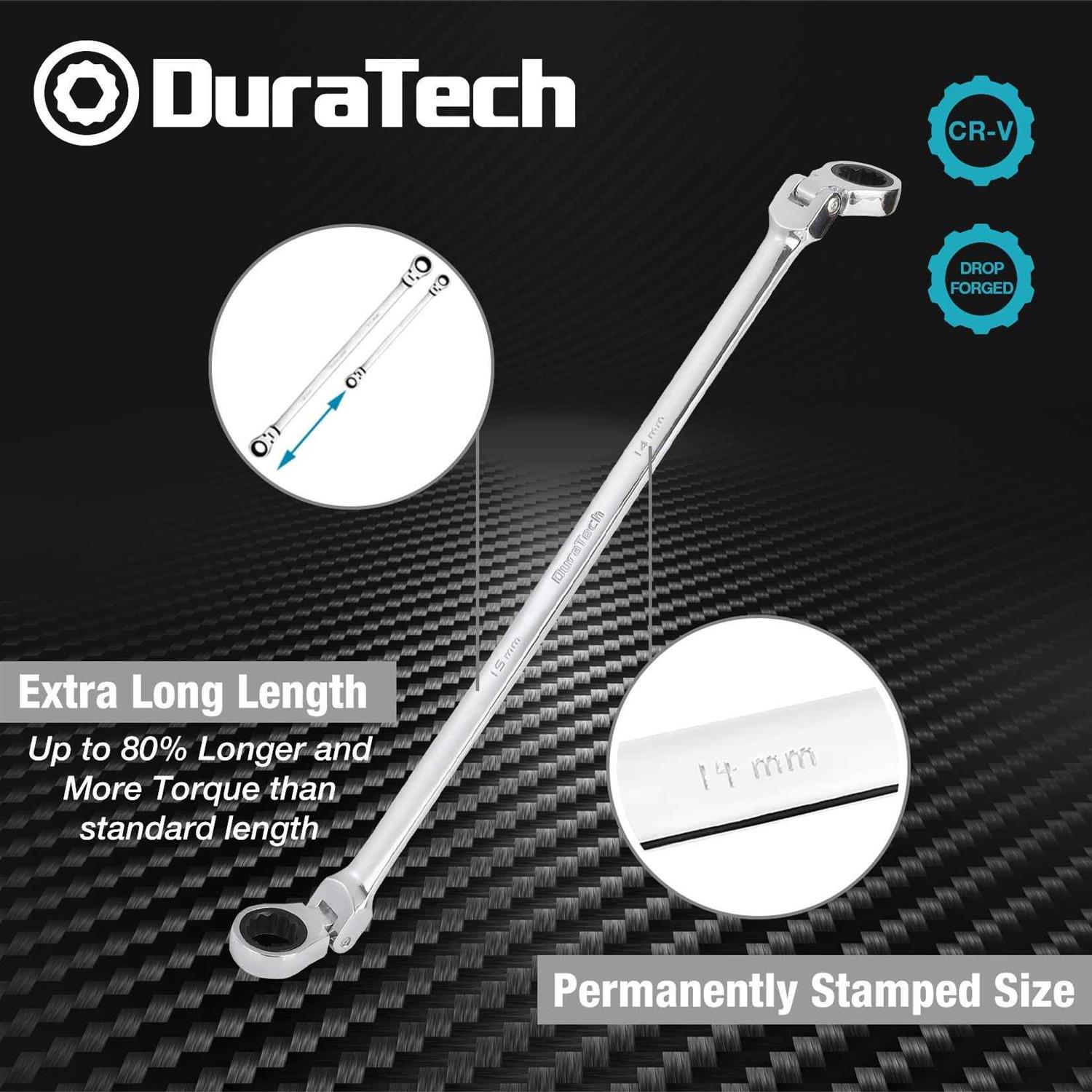 DURATECH Extra Long Flex-Head Ratcheting Wrench - MT - Mrs Treak
