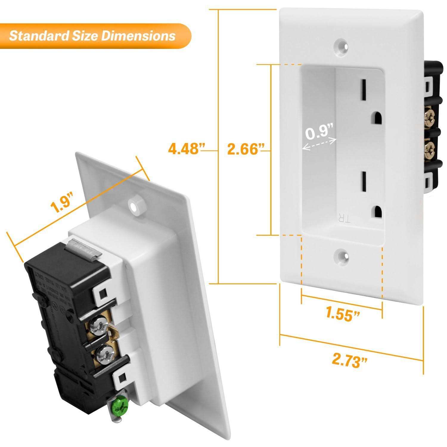 Topgreener Recessed Duplex Receptacle Outlet Flush Mounted Tamper-Resistant - MT - Mrs Treak