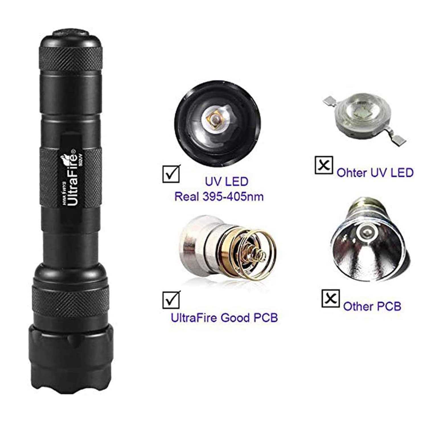 ULTRAFIRE A100 Tactical LED Flashlight Hunting Flashlight - MT - Mrs Treak