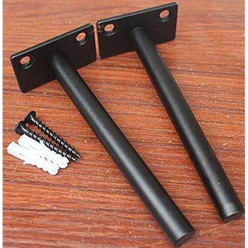 MHMYDZ Black Floating Shelf Bracket Solid Steel Blind Shelf Supports - MT - Mrs Treak