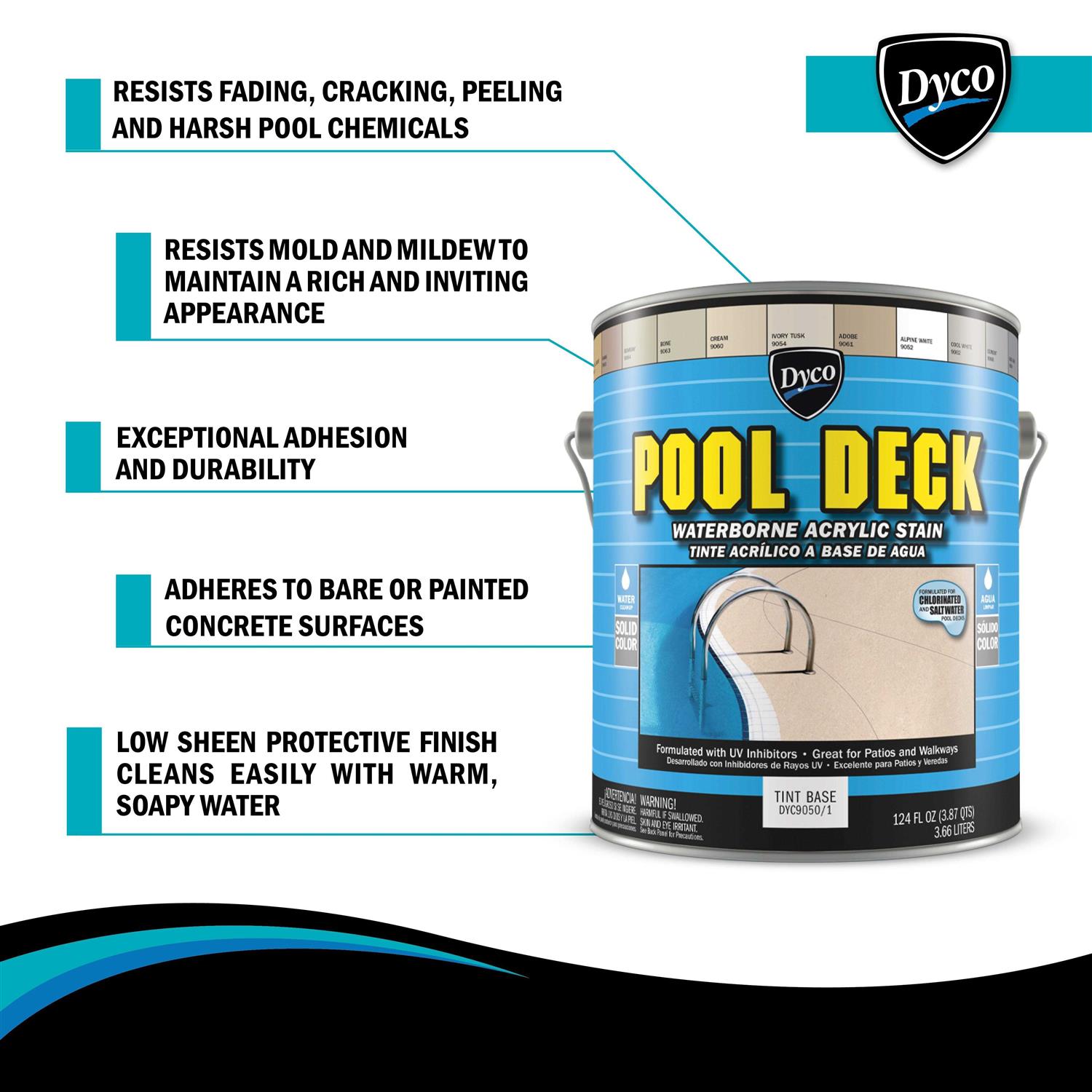 Dyco Paints Pool Deck Low Sheen Waterborne Acrylic Stain - MT - Mrs Treak