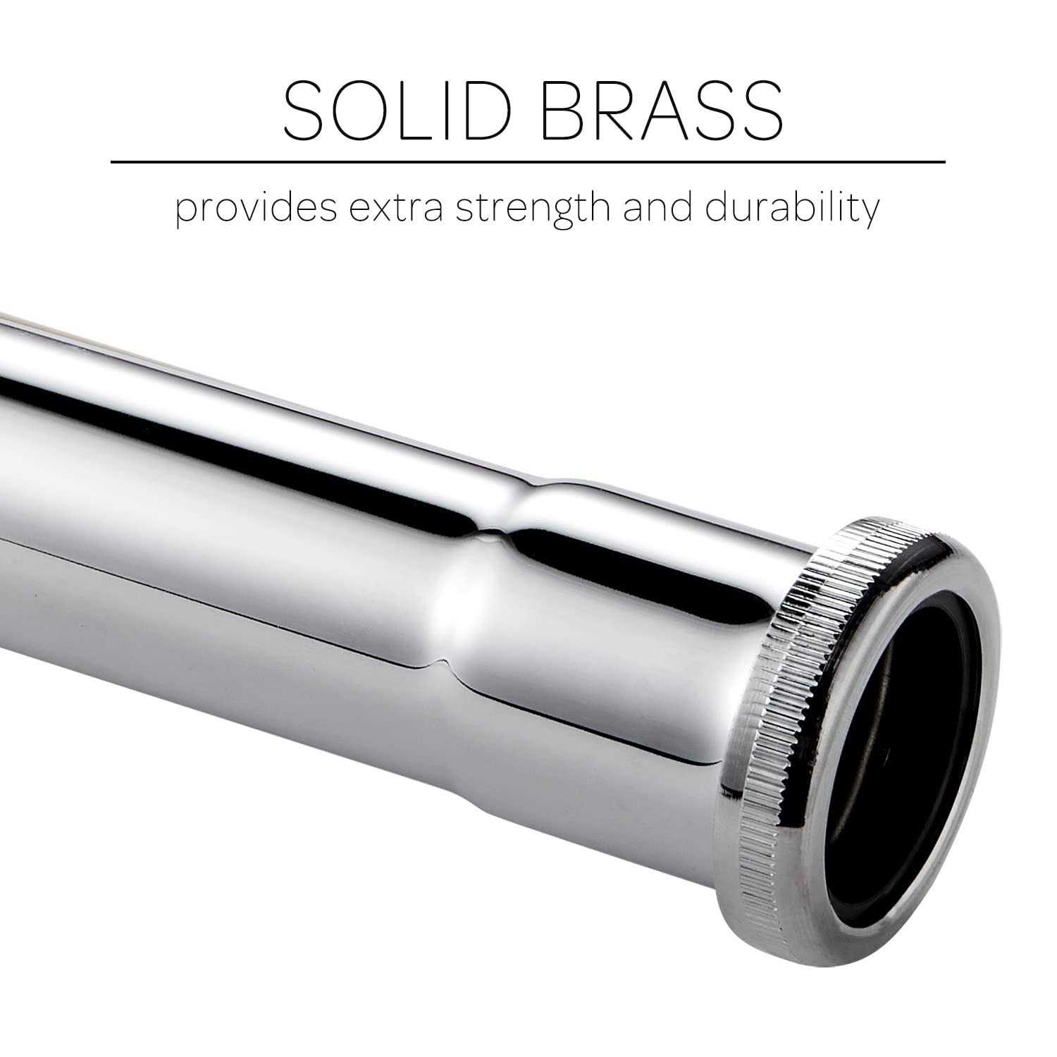 Fipoque Brass Slip Joint Extension Tube 1-1/4” OD x 12” with Nut and Rubber Washer - MT - Mrs Treak