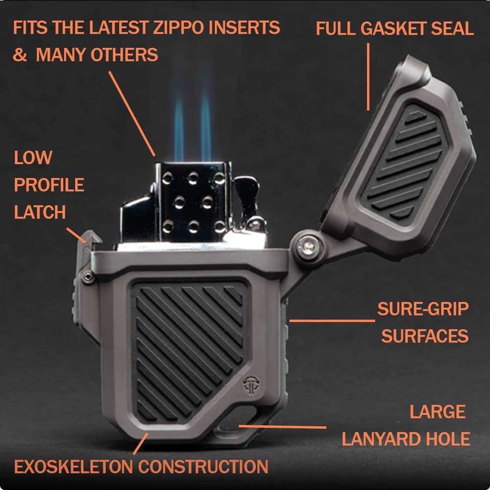Thyrm PyroVault 2.0 Lighter Armor Compatible with Zippo Inserts, for Protection, Less Evaporation, and Retention - MT - Mrs Treak