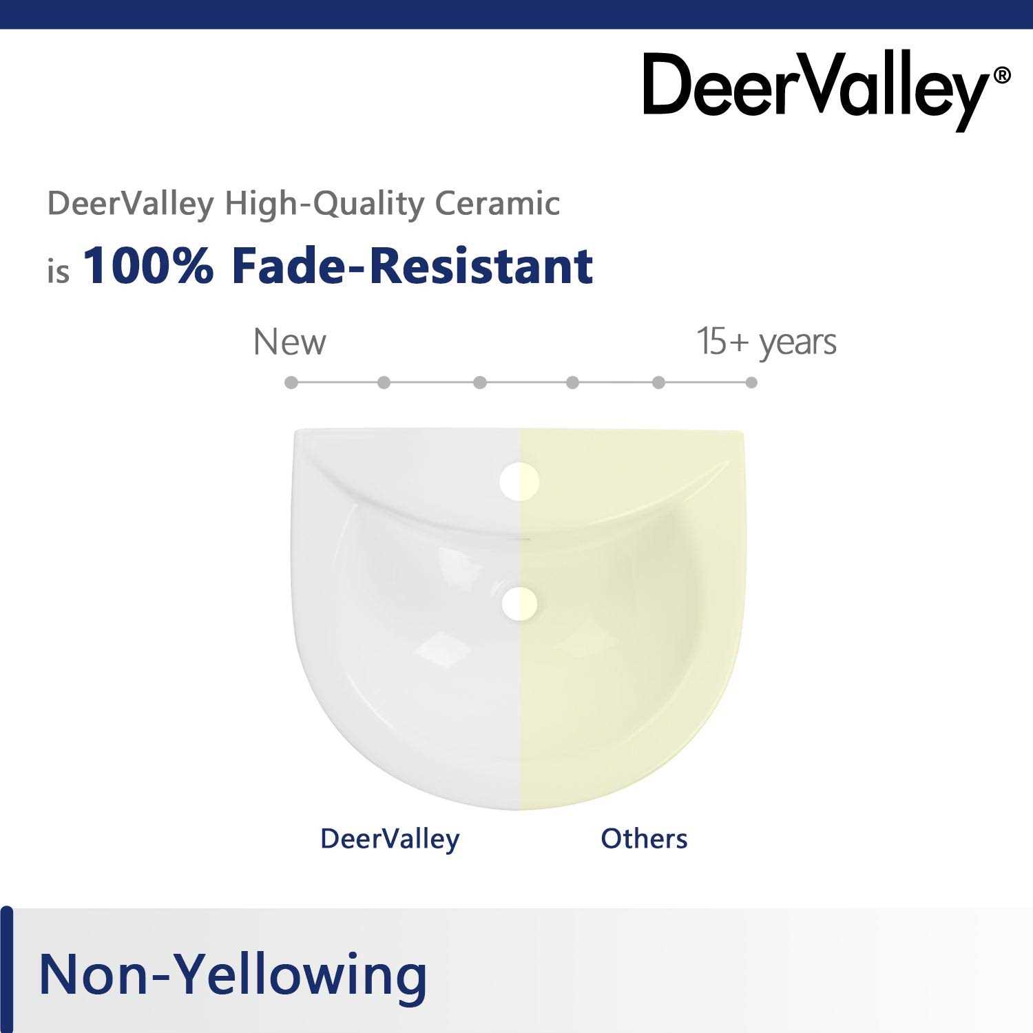 DeerValley DV-1P522 Dynasty 23 X 19 White Ceramic Pedestal Bathroom Sink With Overflow - MT - Mrs Treak