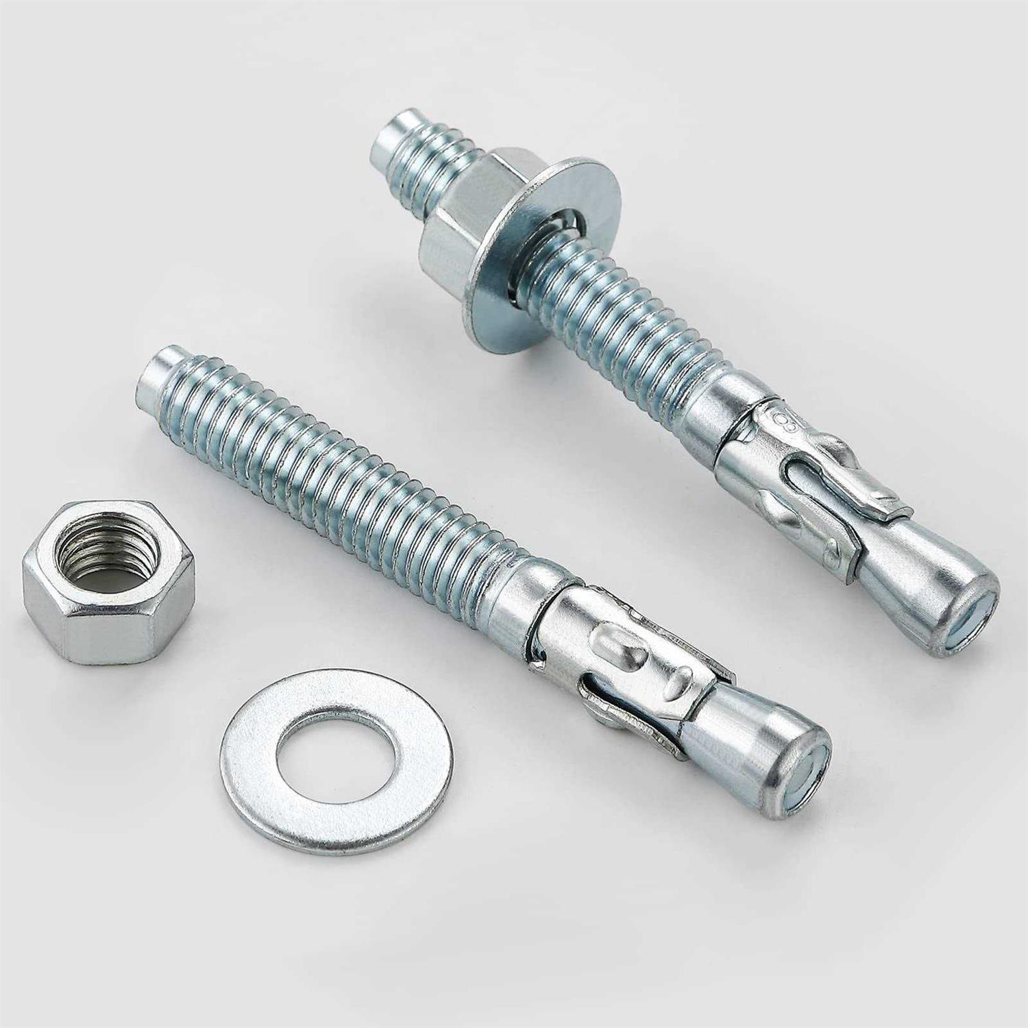 Wensilon Standard Fasteners for Heavy-Duty Zinc Wedge Anchors for Cement and Concrete - MT - Mrs Treak