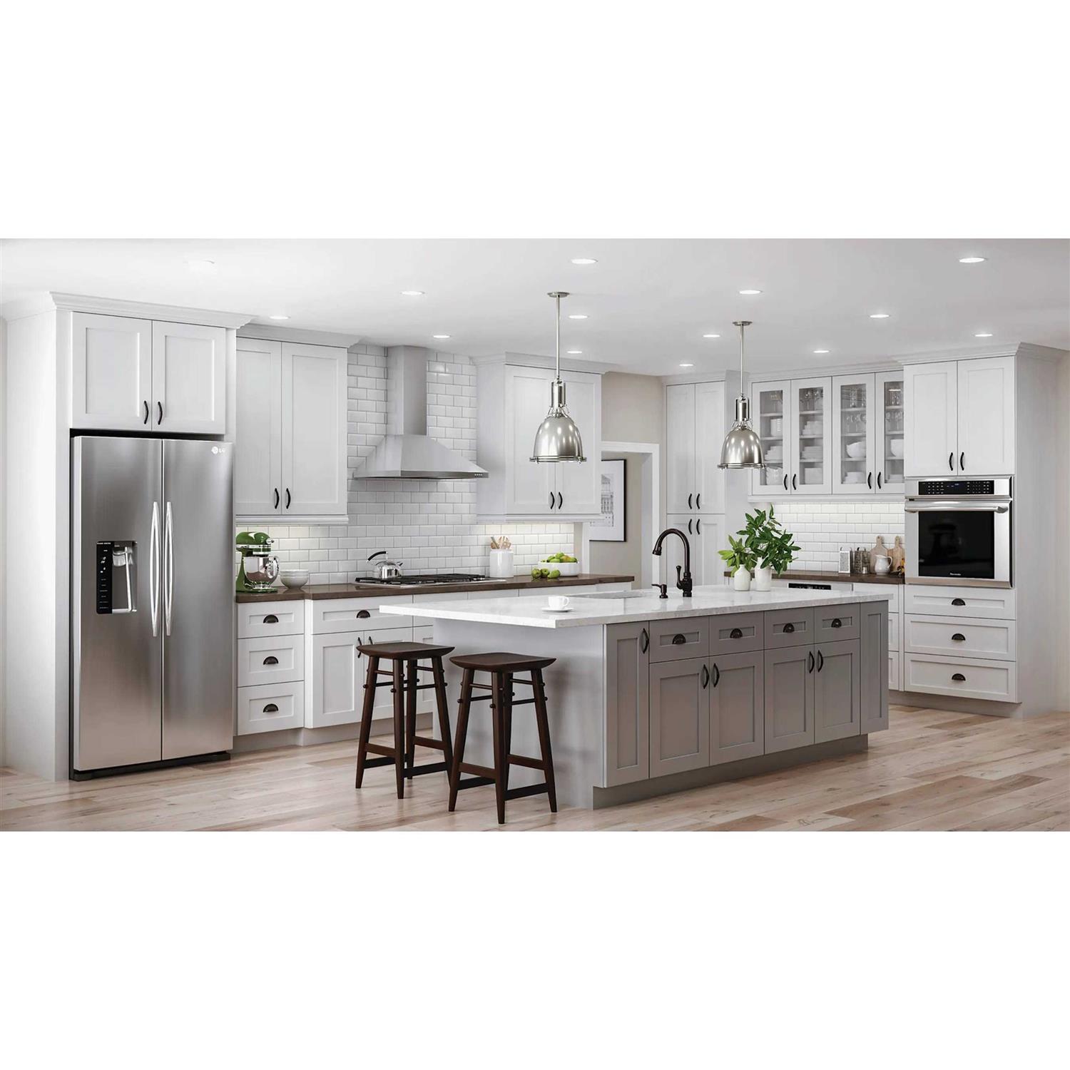 Luxxe Cabinetry Newhaven 0.75-in W x 30-in H x 12-in D MWEP30-NPW - MT - Mrs Treak