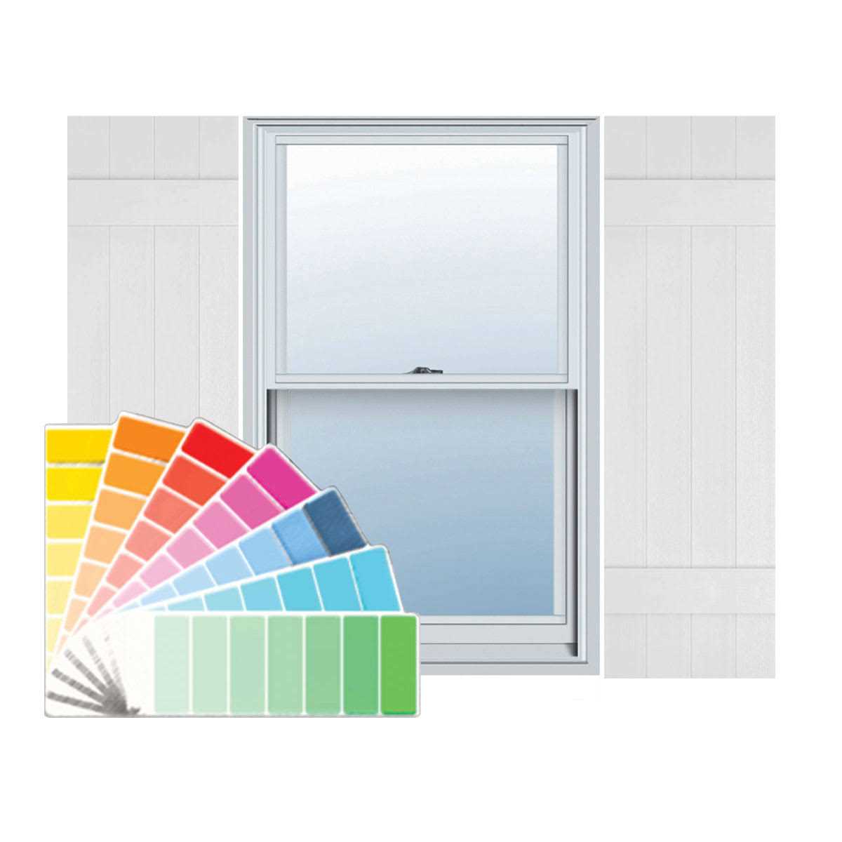 Mid-America Vinyl Standard Size Four Board Joined Shutters - MT - Mrs Treak