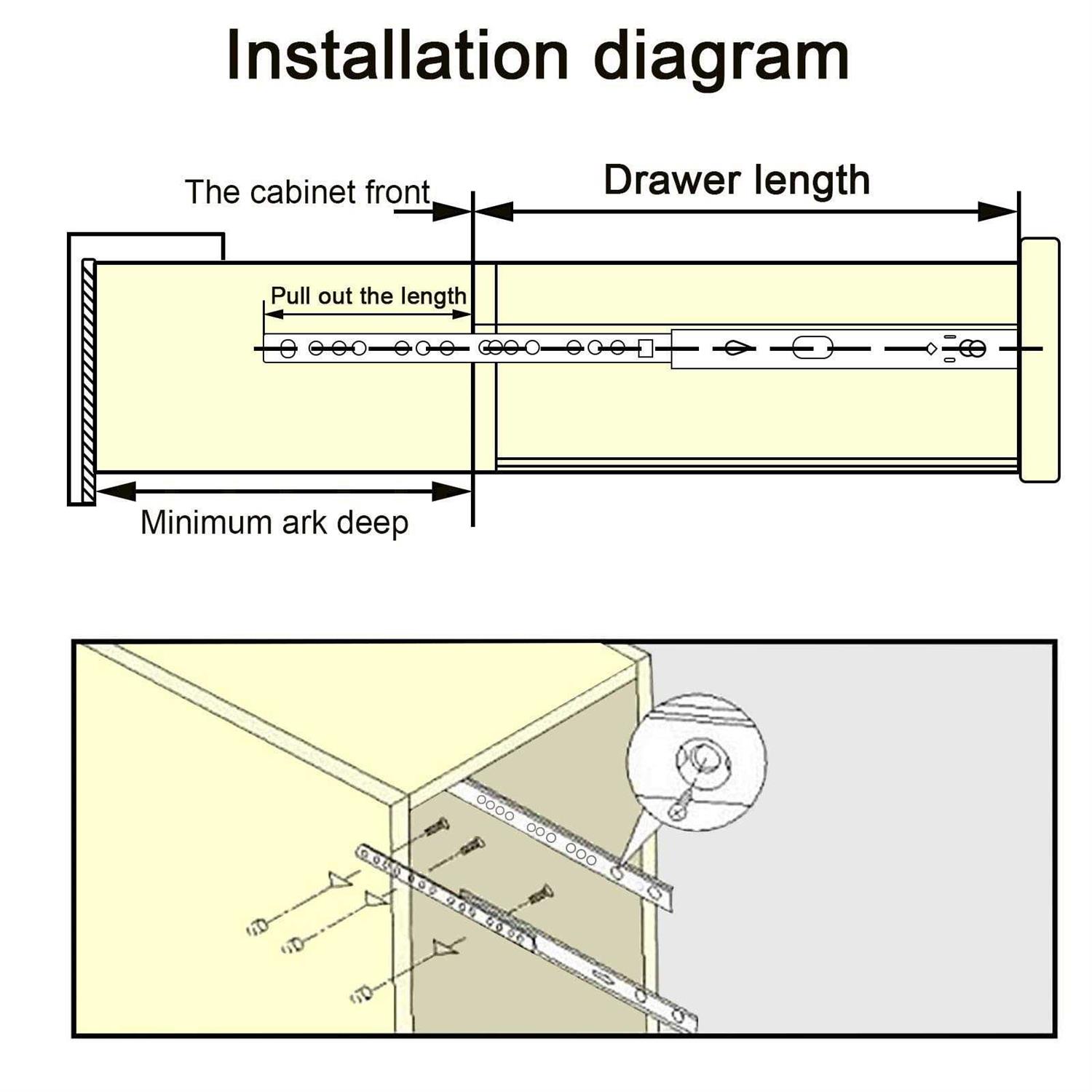 yoohey Metal Drawer Slides Ball Bearing Two Way Slide Track Rail 0.7 inch Wide - MT - Mrs Treak