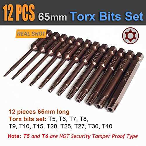 Torx Bit Set, Amartisan 24-Piece Security and Tamper Resistant Star Bits Set S2 Steel, 1 and 2.3 Long T5 - MT - Mrs Treak