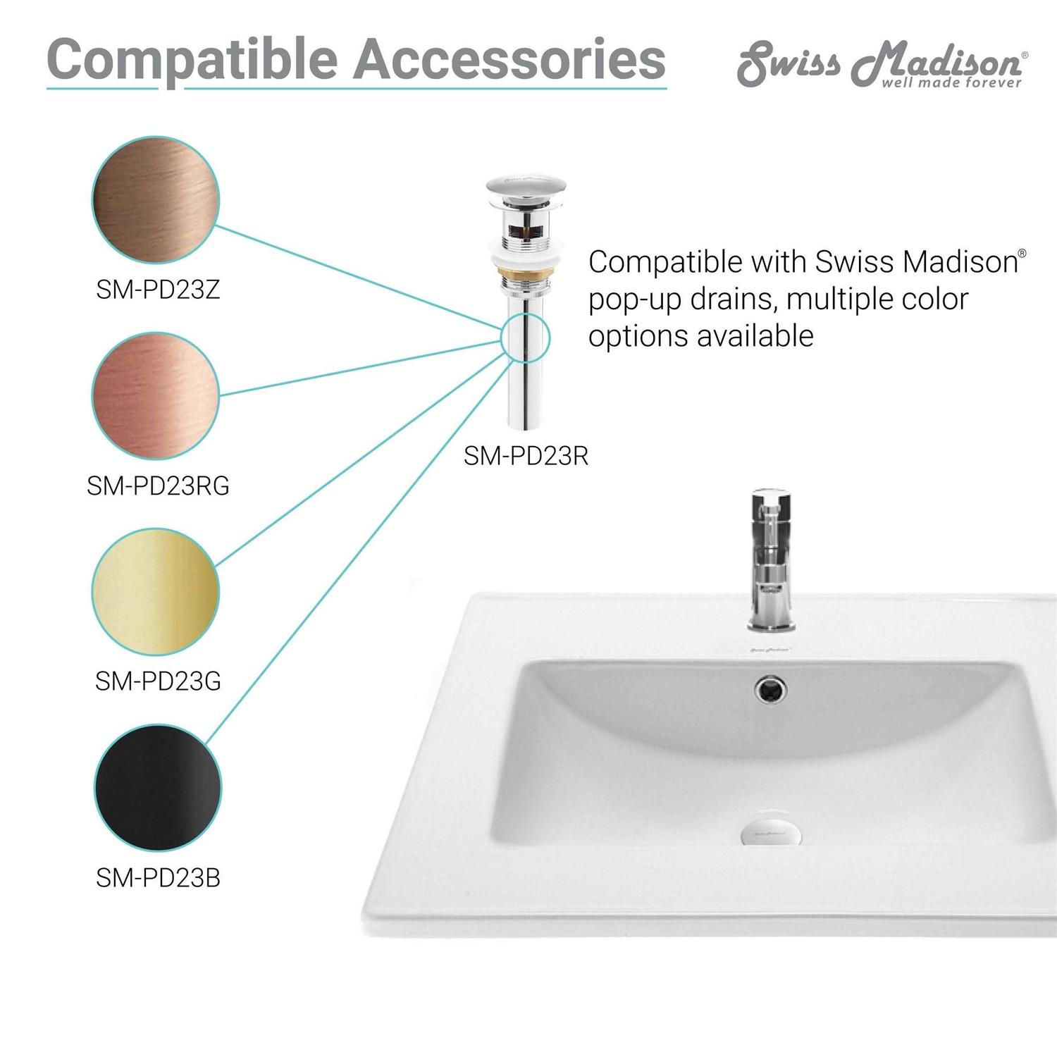 Swiss Madison Ceramic Vanity Sink Top - MT - Mrs Treak