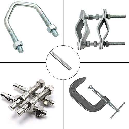 Lswteiz 5Pack 304 Stainless Steel Fully All Threaded Rod Studs 250Mm Long Threaded Screw - MT - Mrs Treak