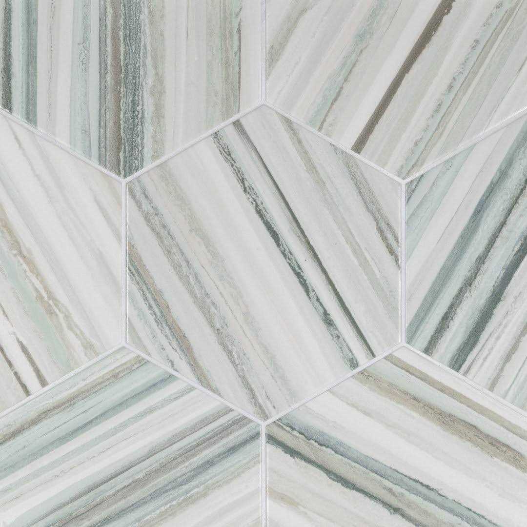 Flow Hex 9 x 10 Porcelain Patterned Wall & Floor Tile Merola Tile - MT - Mrs Treak