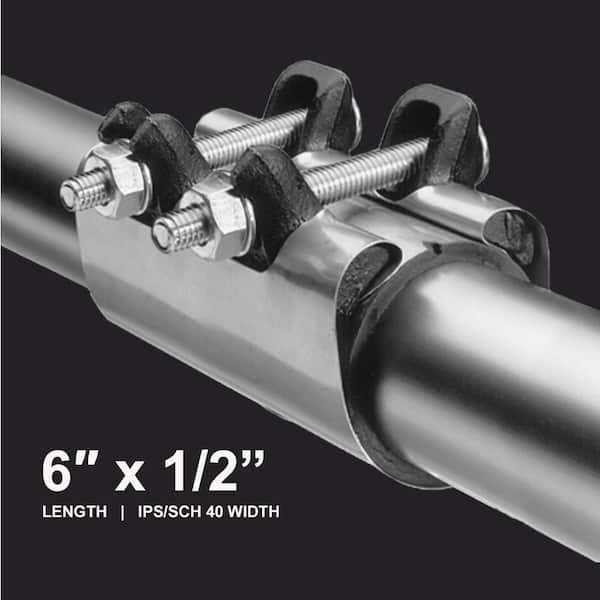 The Plumber’s Choice 3/4 in. x 6 in. Long 2-Bolt IPS Pipe Repair Clamp - MT - Mrs Treak